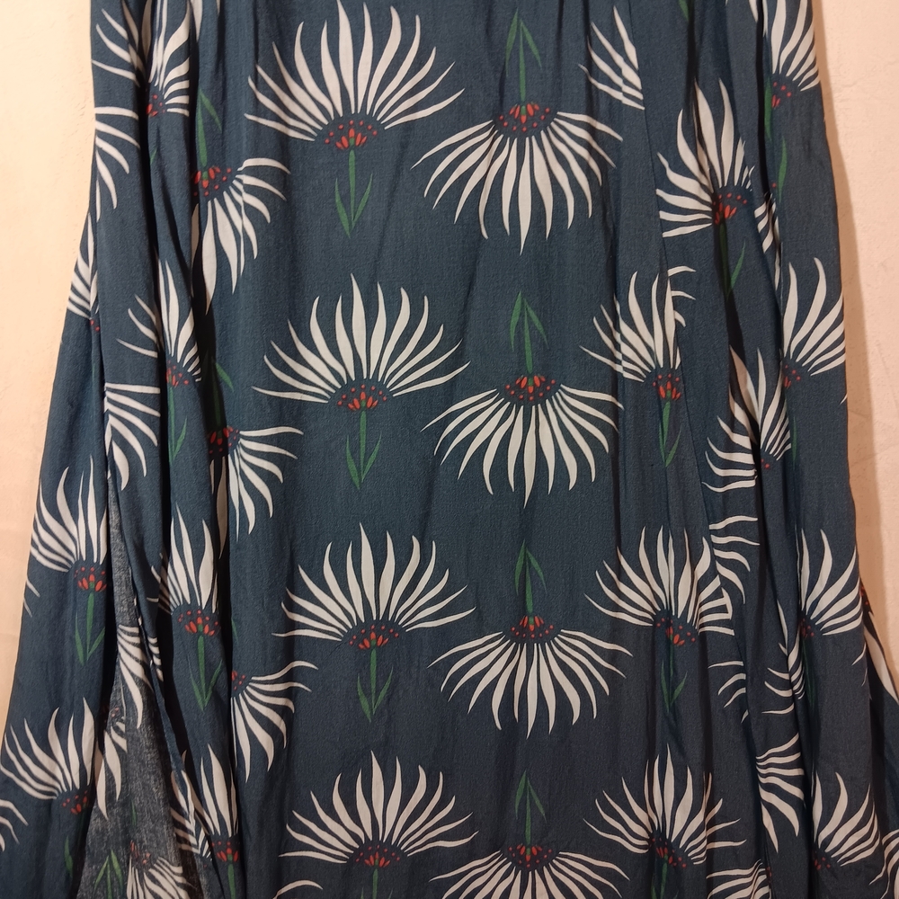 🐞Lulus Blue Pleated Maxi A-Line Skirt - Picture 2 of 9